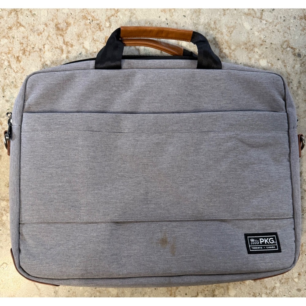 PKG Toronto Canada Laptop‎ Briefcase Heather Grey Business Messenger Bag Slim